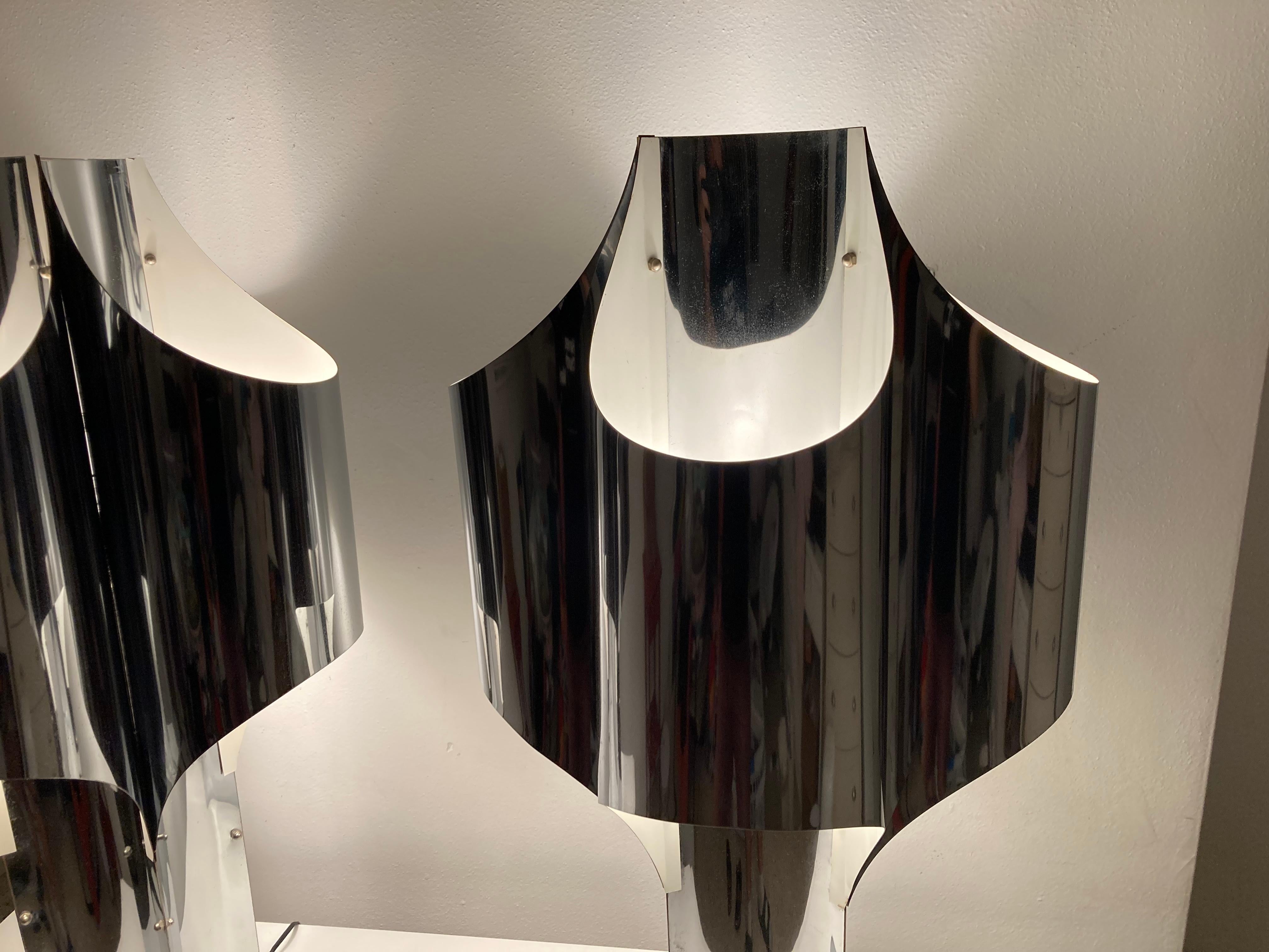 Pair of Large Chrome Table Lamps by Robert Sonneman, USA, 1960s For Sale 11