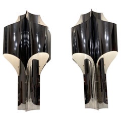 Pair of Large Chrome Table Lamps by Robert Sonneman, USA, 1960s