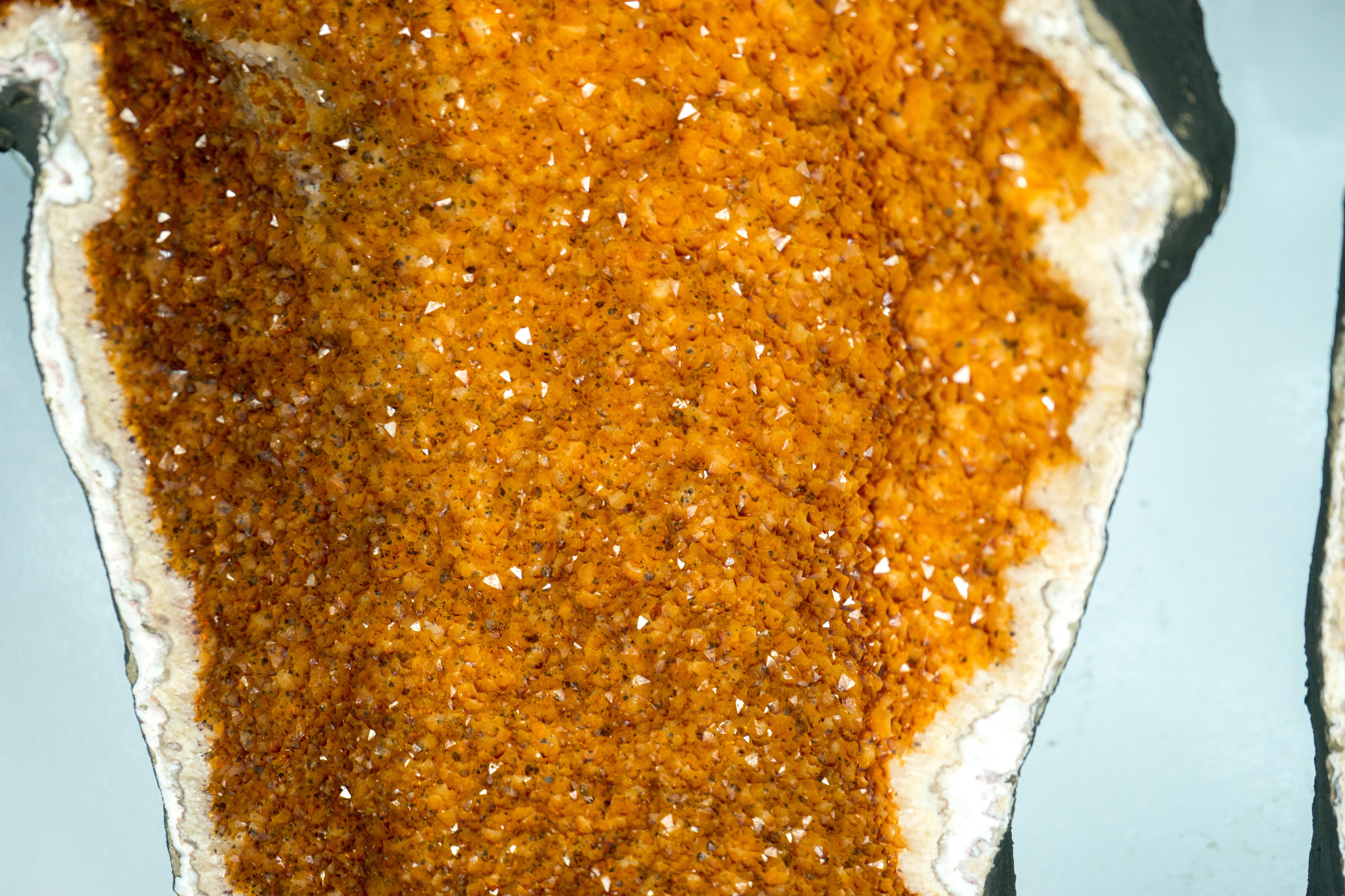 Pair of Large Citrine Geodes with Orange Citrine, The High Five Geodes For Sale 2