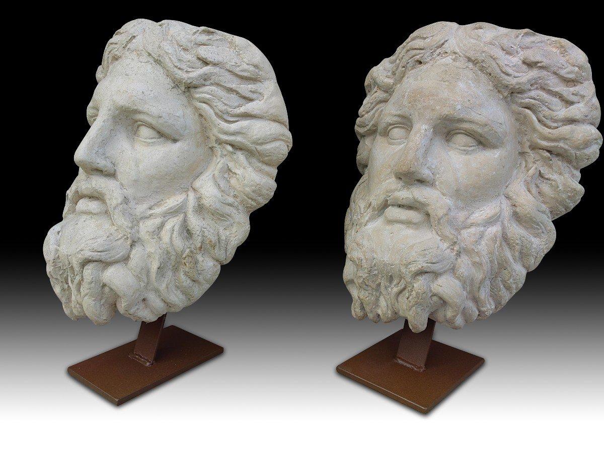 Metà XX secolo Coppia di grandi teste classiche  dagli anni '50, 20° secolo in vendita