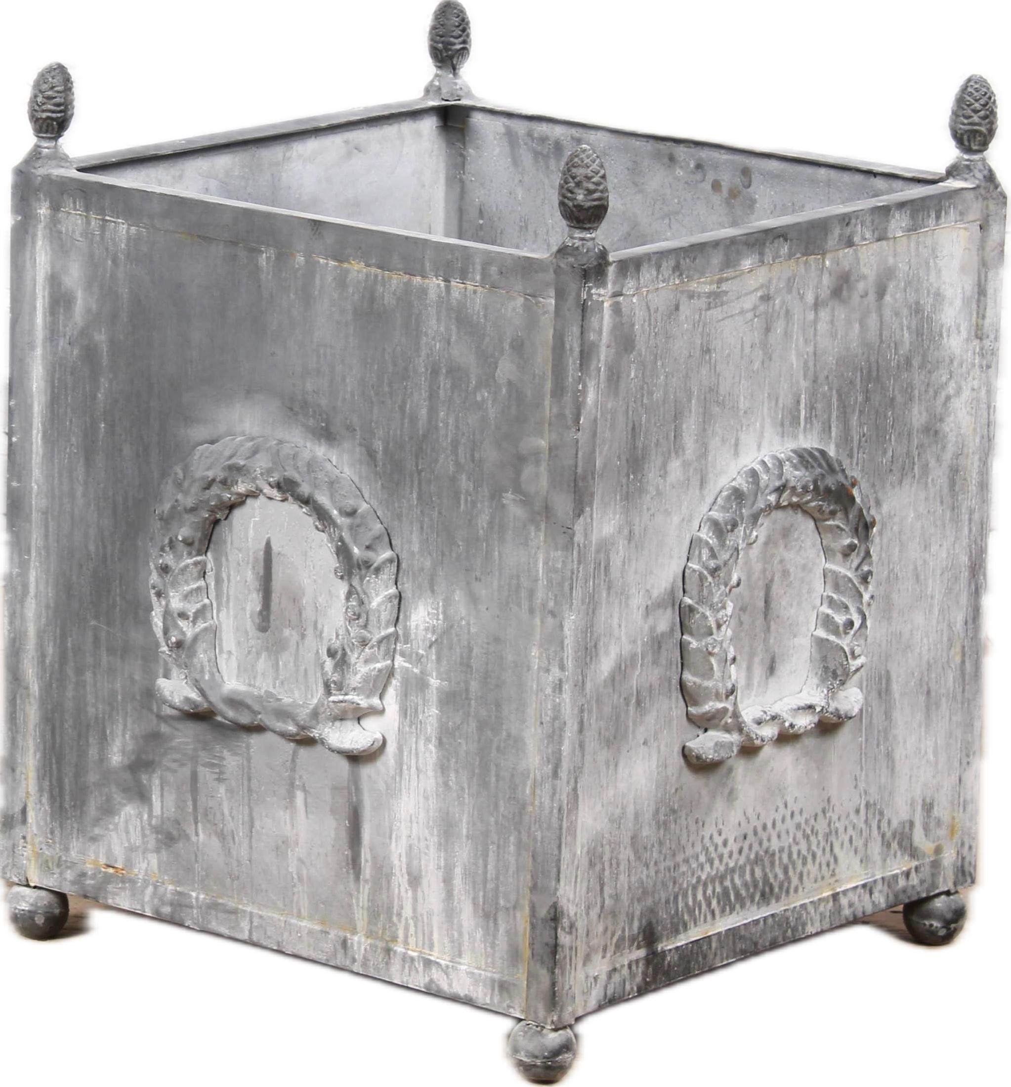Neoclassical Pair of Large Classical Style Gray Planters