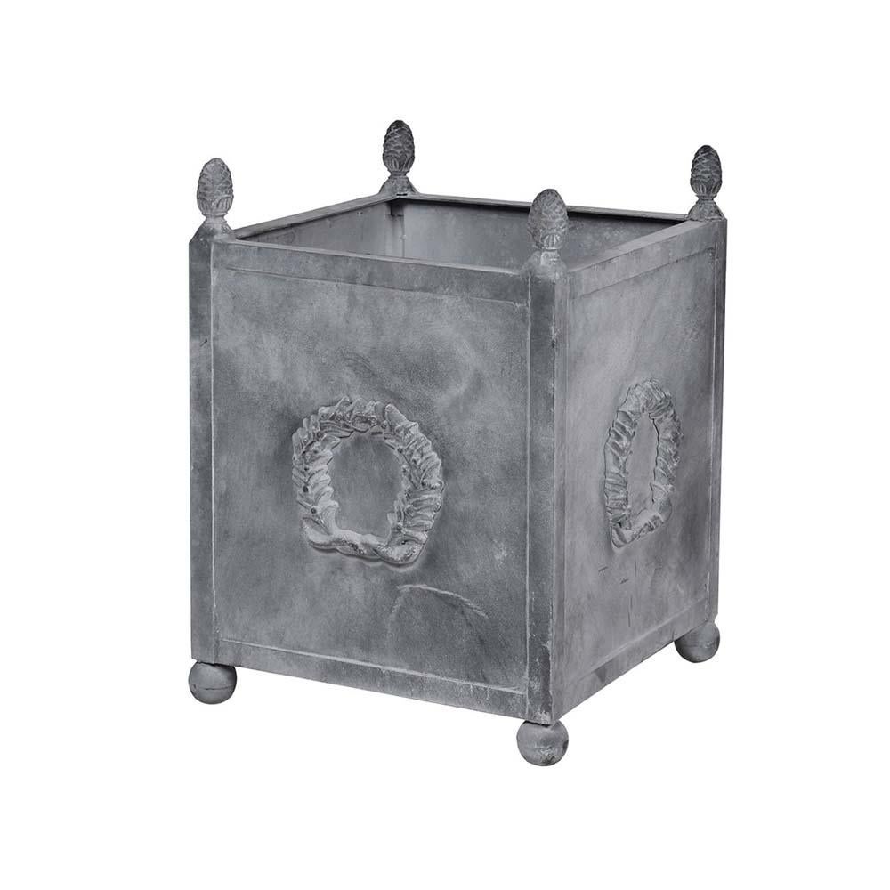 Pair of Large Classical Style Gray Planters In Good Condition In Bradenton, FL