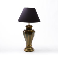 Pair of Large, Classical Style Table Lamps, Polished Brass, 1970s