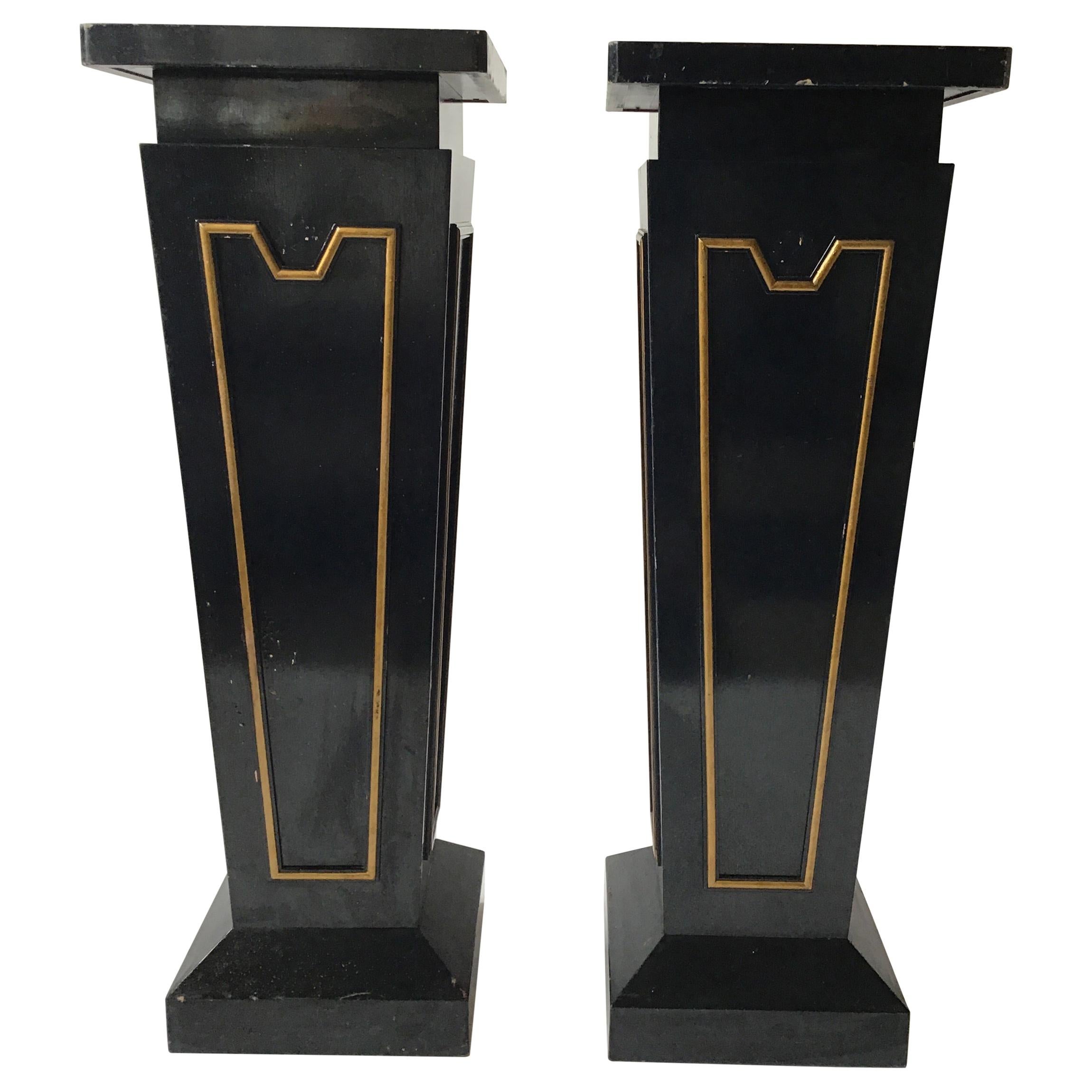 Pair of George Kovacs Lighted Chrome Pedestals at 1stDibs