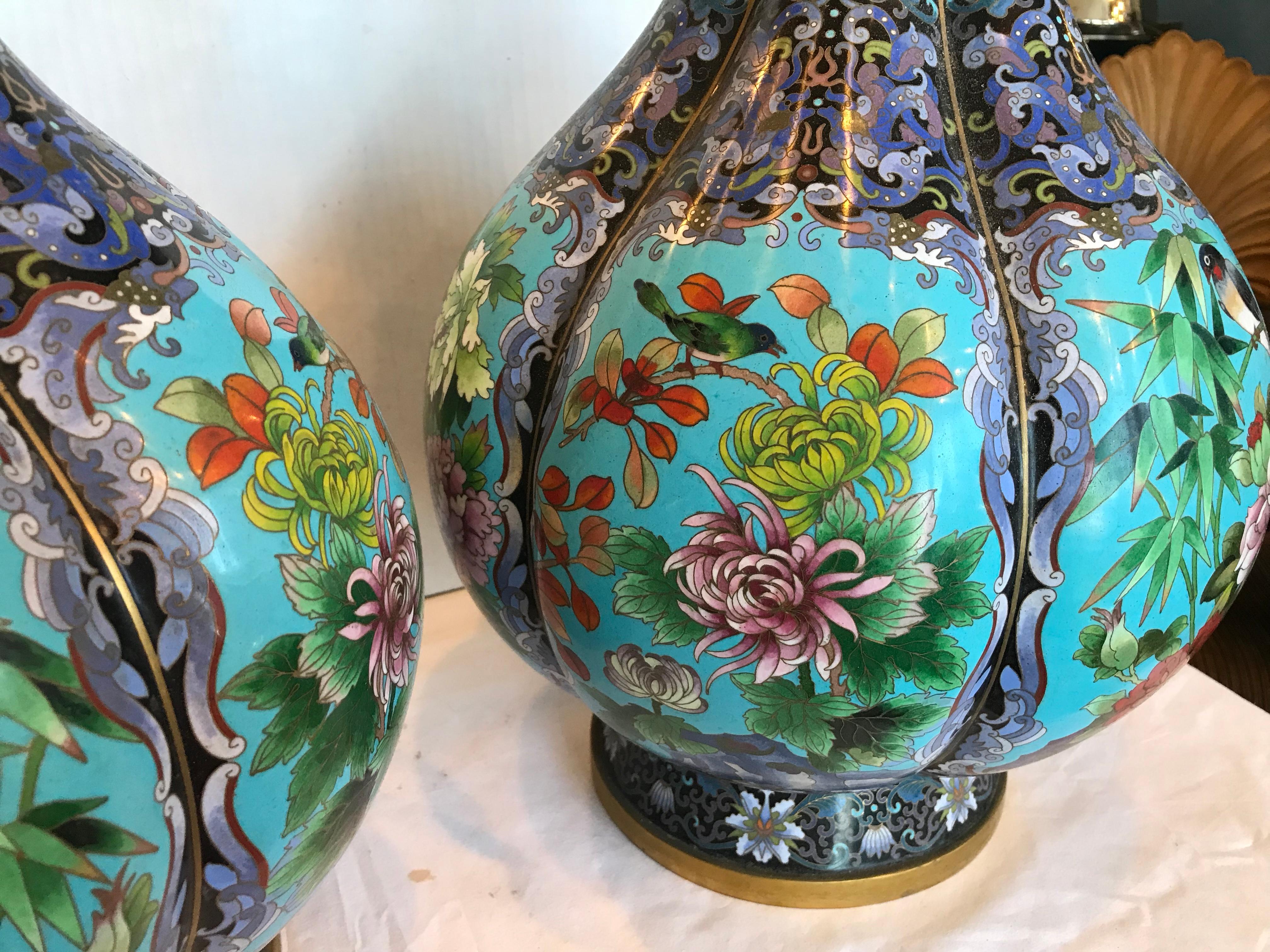 Pair of Large Cloisonné Vases 4