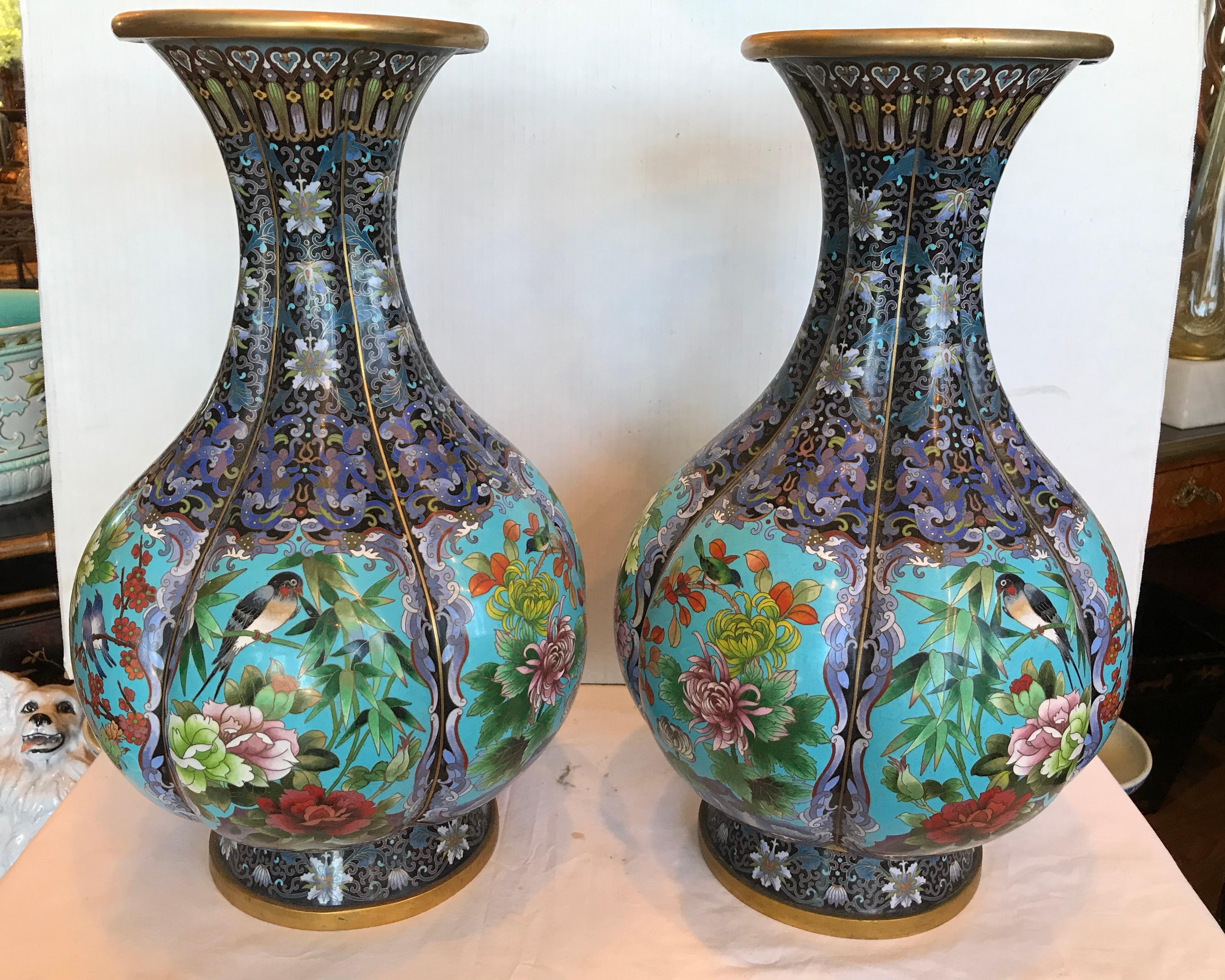 Pair of Large Cloisonné Vases 2