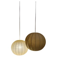 Pair of large Cocoon Suspension Lamp, Italian Manufacture, 1960s