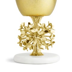 Pair of Large Contemporary Gold Metal Dandelion Base Vase