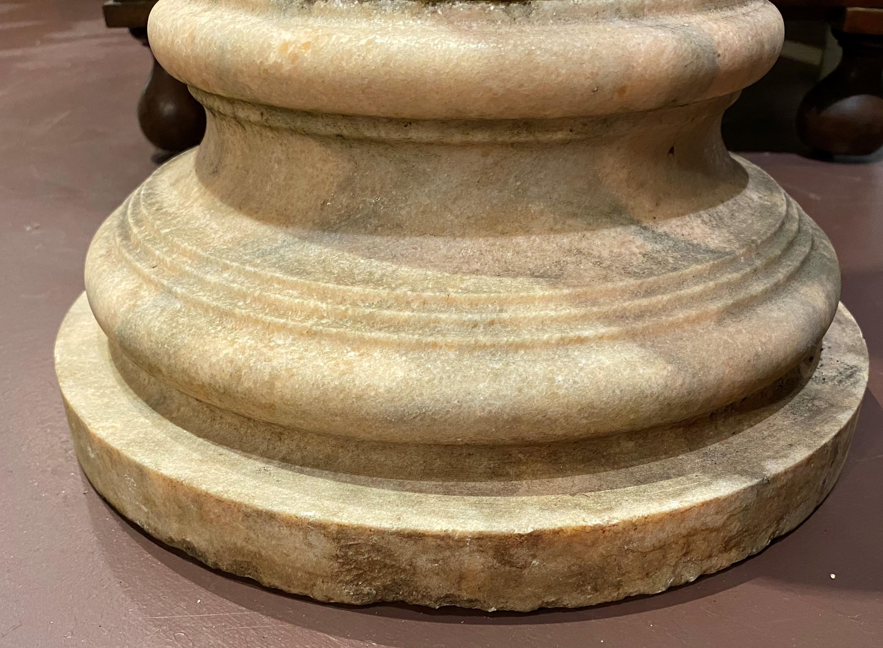 Pair of Large Continental Style Marble Carved Urns on Pedestals For Sale 15