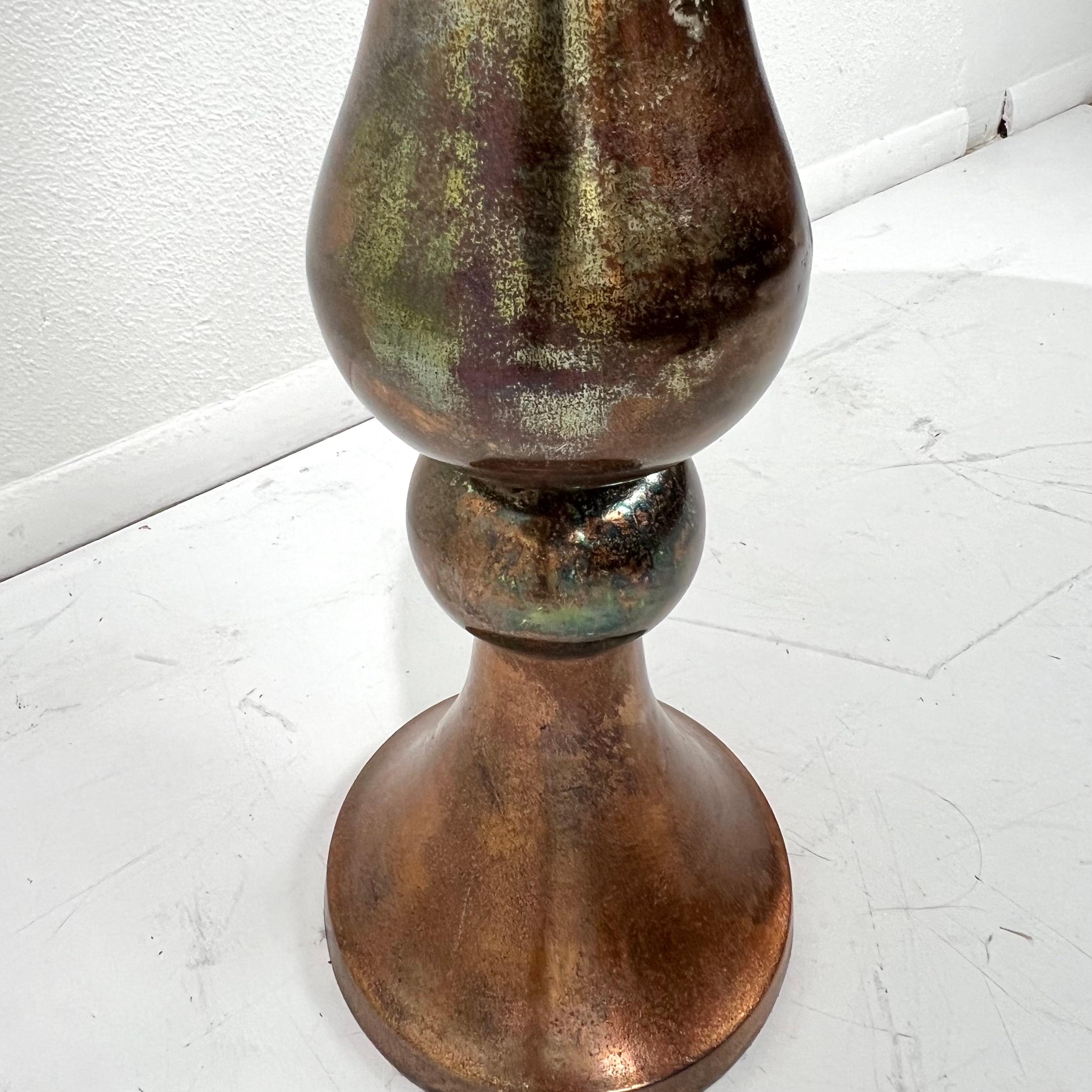 Pair of Large Copper Finish Metal Floor Vases For Sale 2