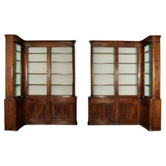 Pair of Large Corner Bookcases, Xixth Century