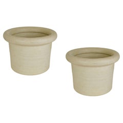Pair of Large Cream Studio Pottery Planters by Piet Knepper for Mobach, 1980's