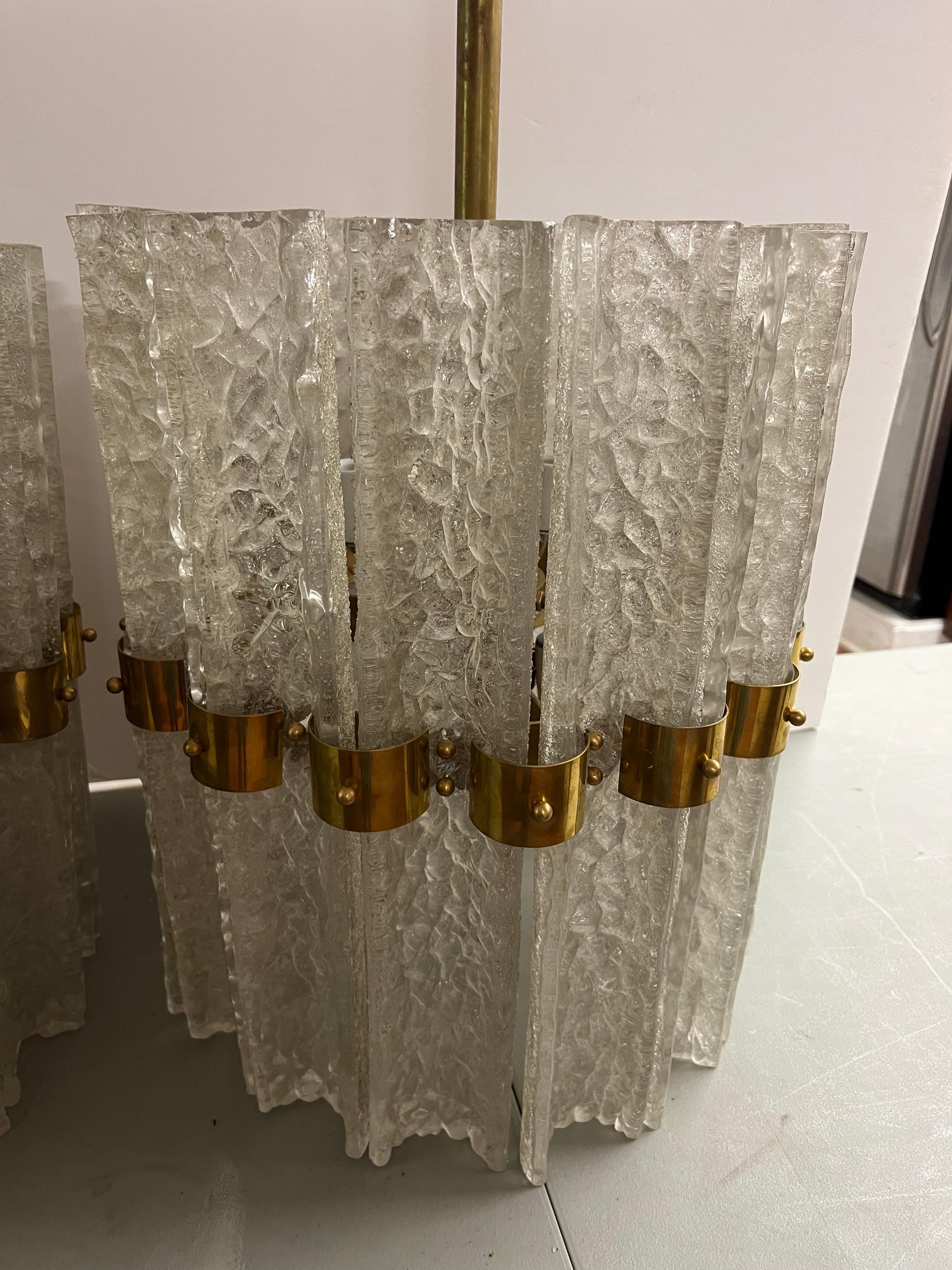 Pair of Large Crystal Orrefors Chandeliers by Carl Fagerlund  For Sale 3