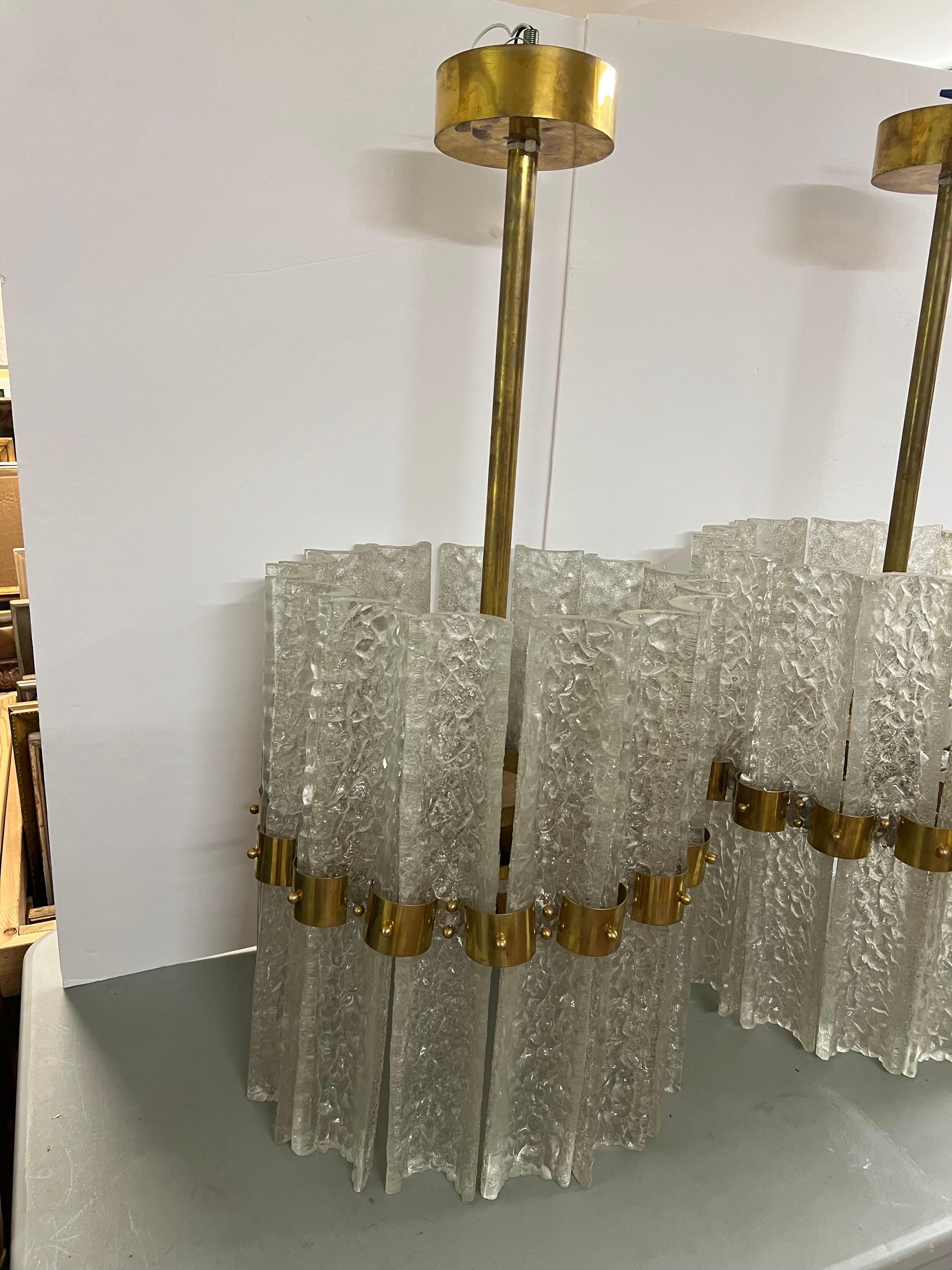 Pair of Large Crystal Orrefors Chandeliers by Carl Fagerlund  For Sale 11