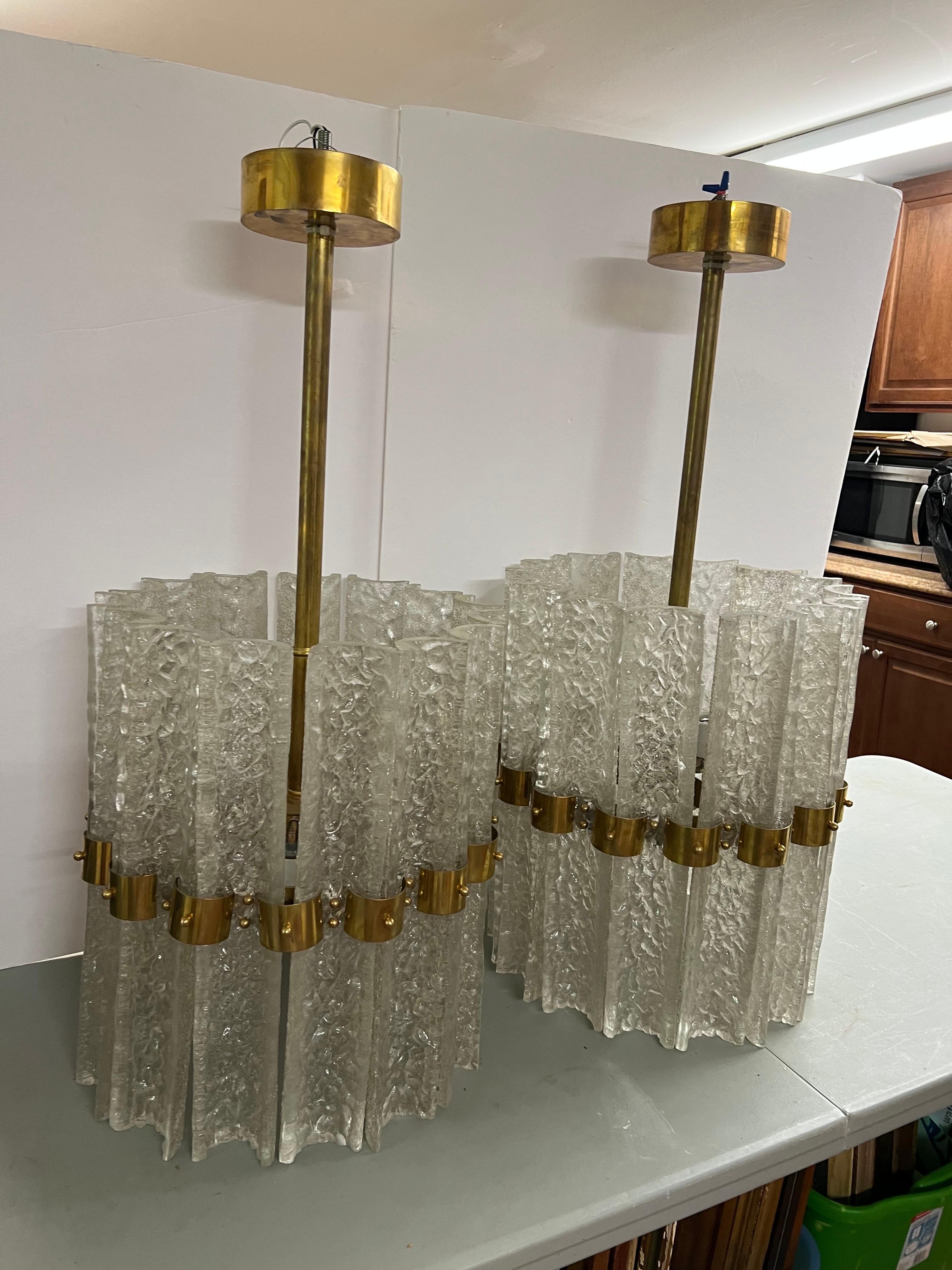 Pair of Large Crystal Orrefors Chandeliers by Carl Fagerlund  For Sale 12