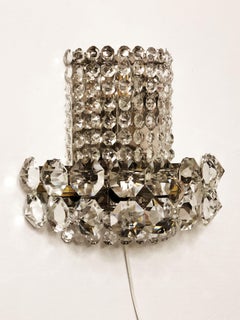 Pair of Large Crystal Sconces by Bakalowits and Sohne