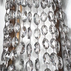Pair of Large Crystal Sconces