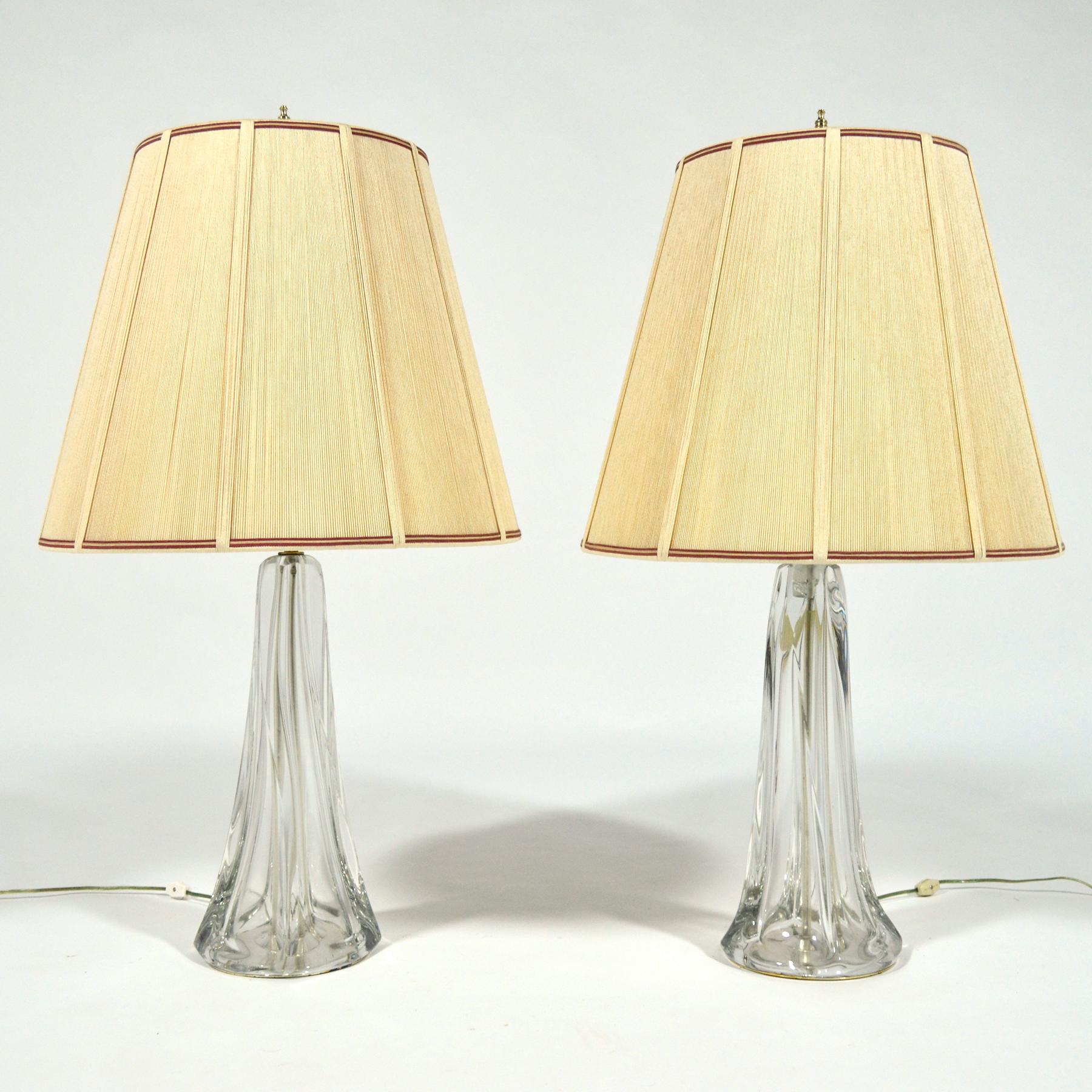 Pair of Large Crystal Table Lamps 1