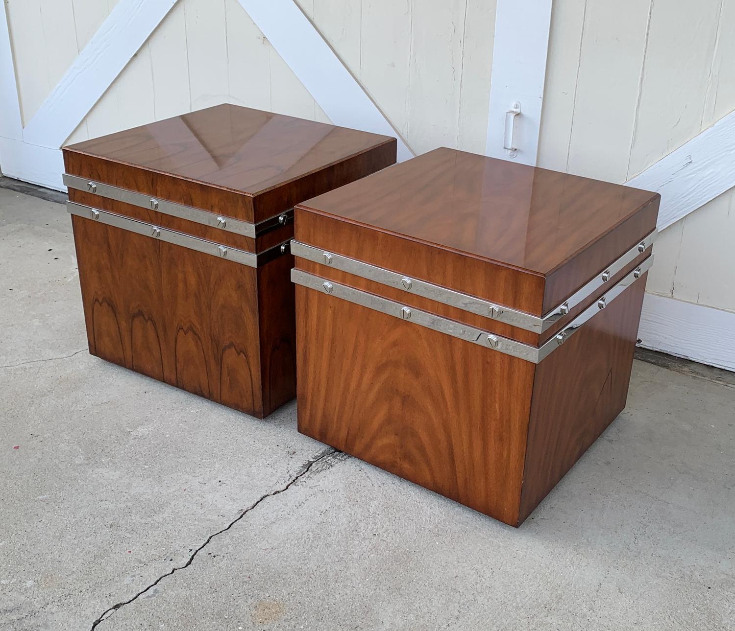 Pair of Large Cube Tables/Cabinets by Theodore Alexander 1