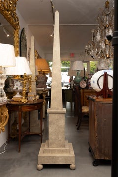 Pair of 82" Tall Custom Architectural Painted Obelisks
