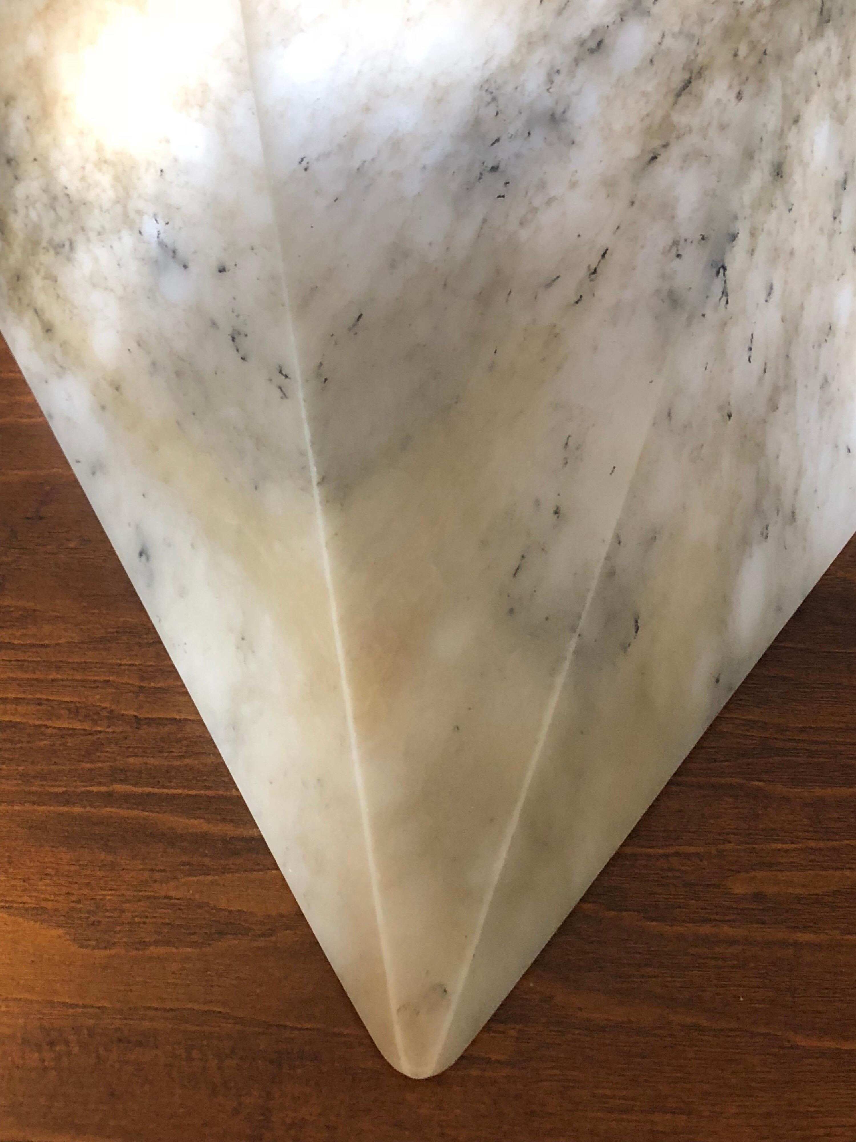 Pair of Large, Custom, Italian Modern Neoclassical Alabaster Wall Sconces In Excellent Condition For Sale In New York, NY