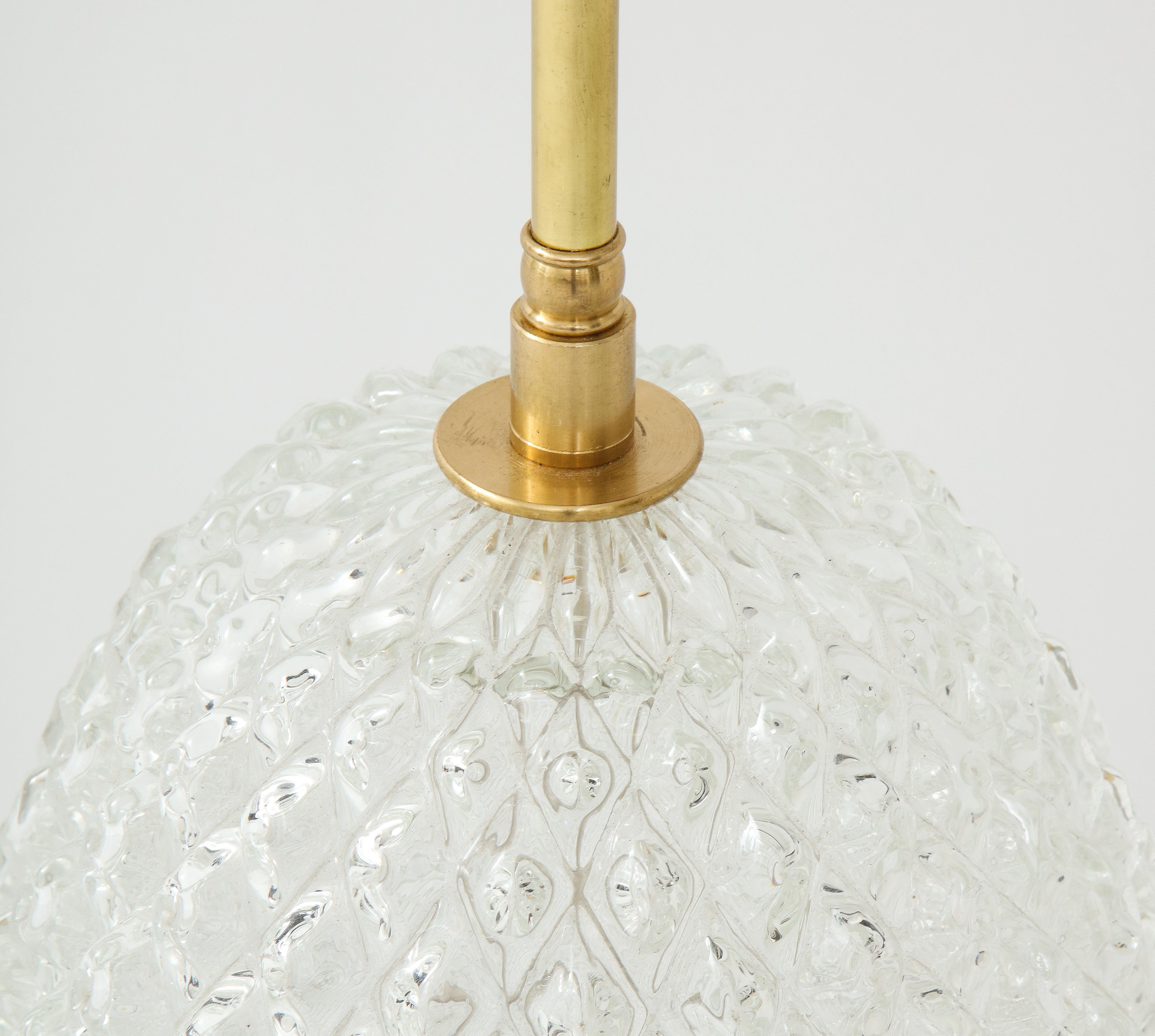 Pair of Large Cut Glass Pineapple Lamps In Good Condition For Sale In New York, NY