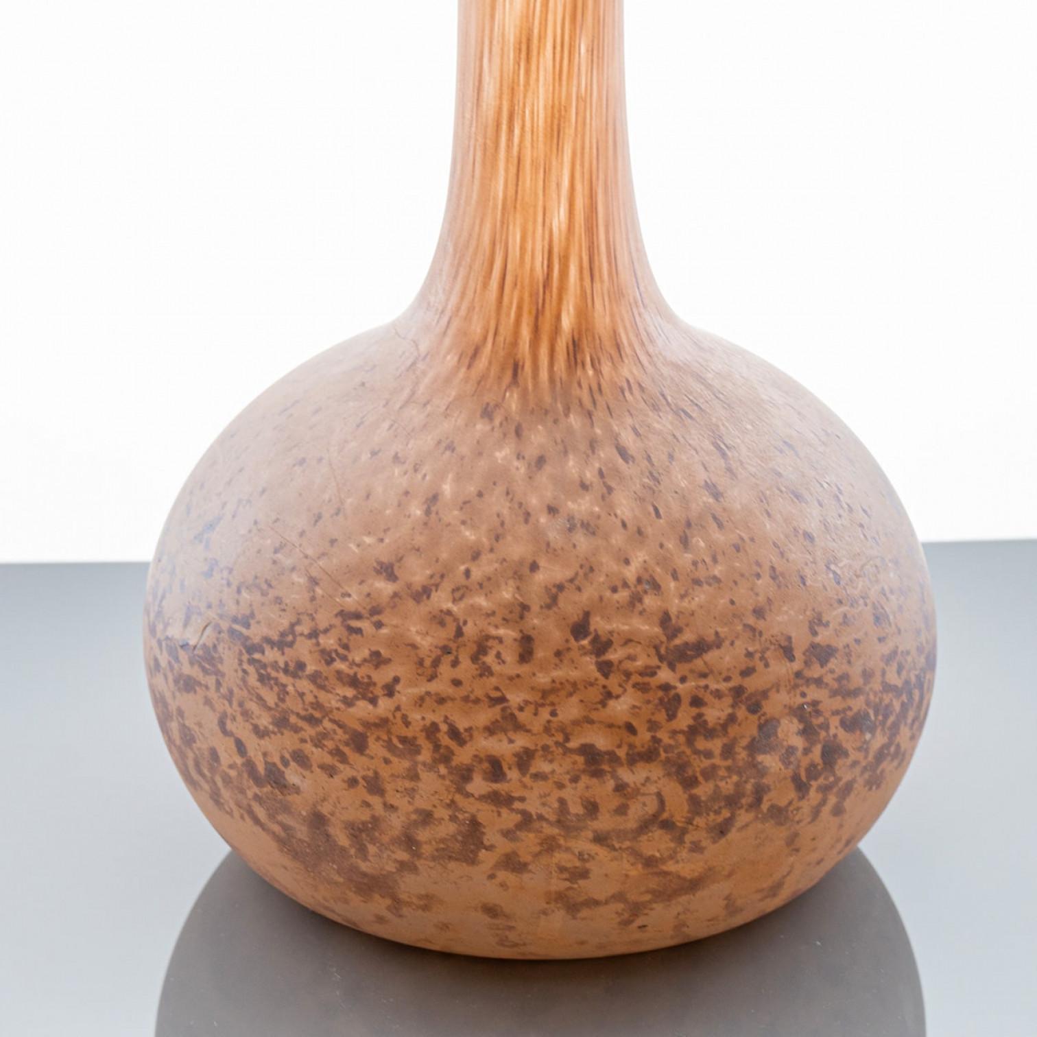 Altro Pair of Large Daum De Latte Soliflore Vases, Orange Pâte de Verre, France in vendita