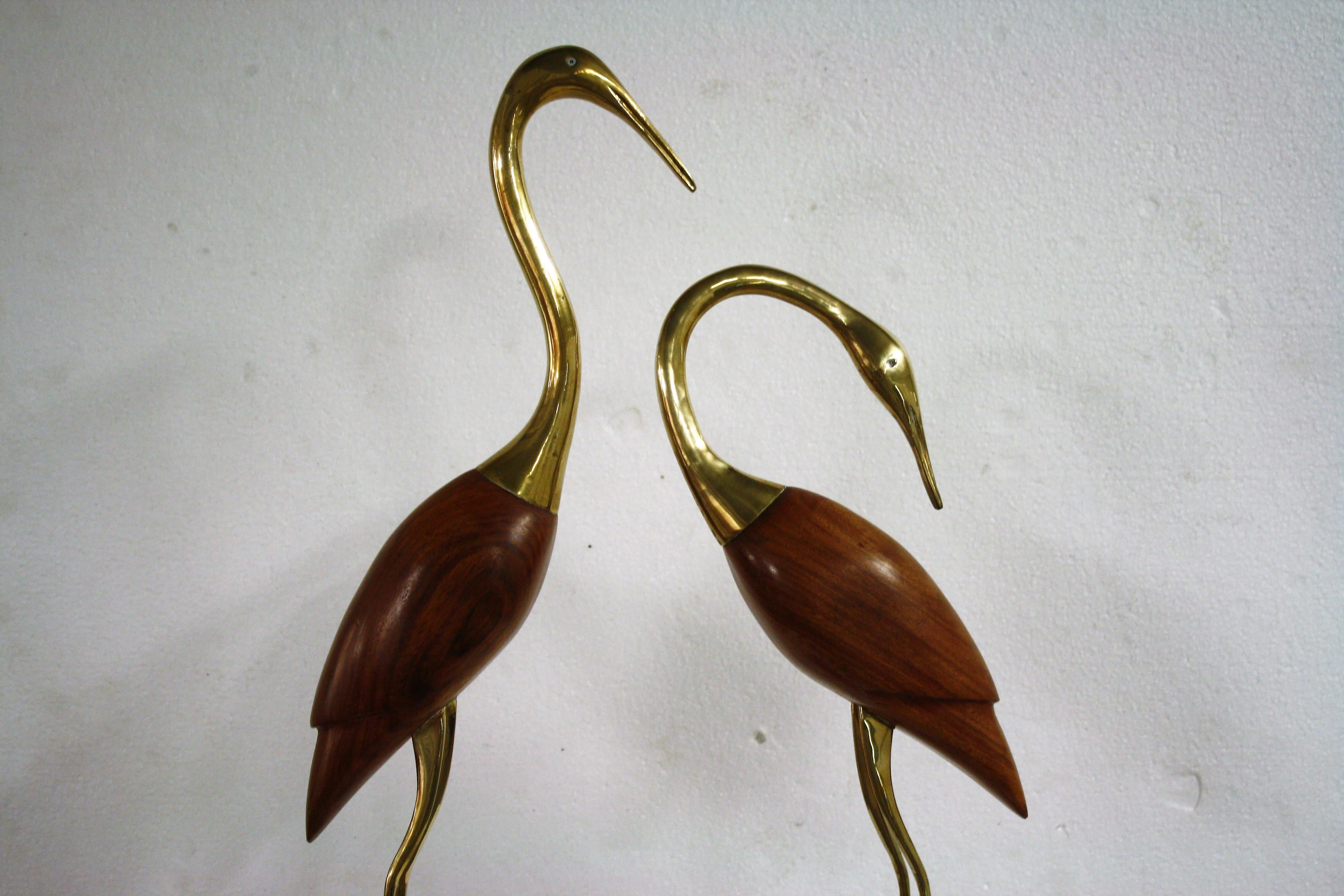 Belgian Pair of Large Decorative Crane Birds, 1960s