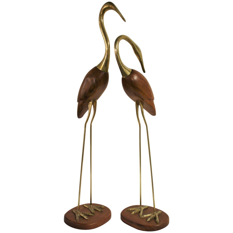 Pair of Large Decorative Crane Birds, 1960s at 1stDibs