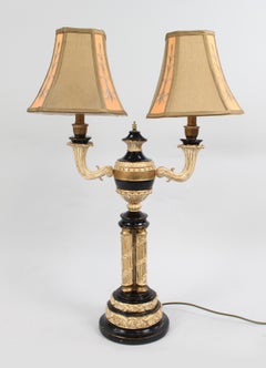 Pair of Large Decorative Twin Shade Table Lamps