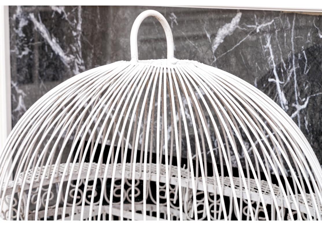 Pareja De Grandes Jaulas Decorativas De Alambre Vintage Para Pájaros en venta 7