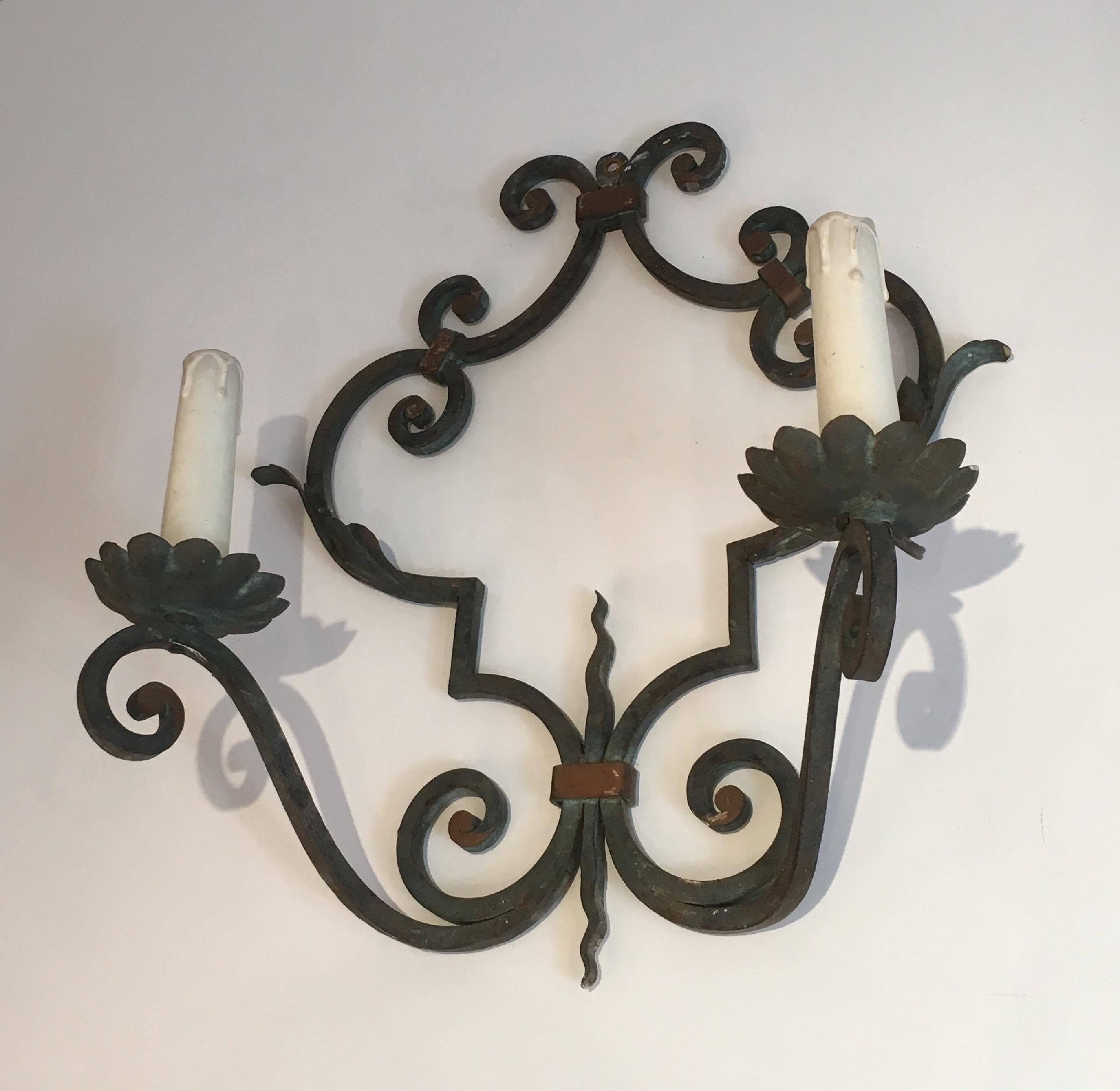 large wall sconces wrought iron