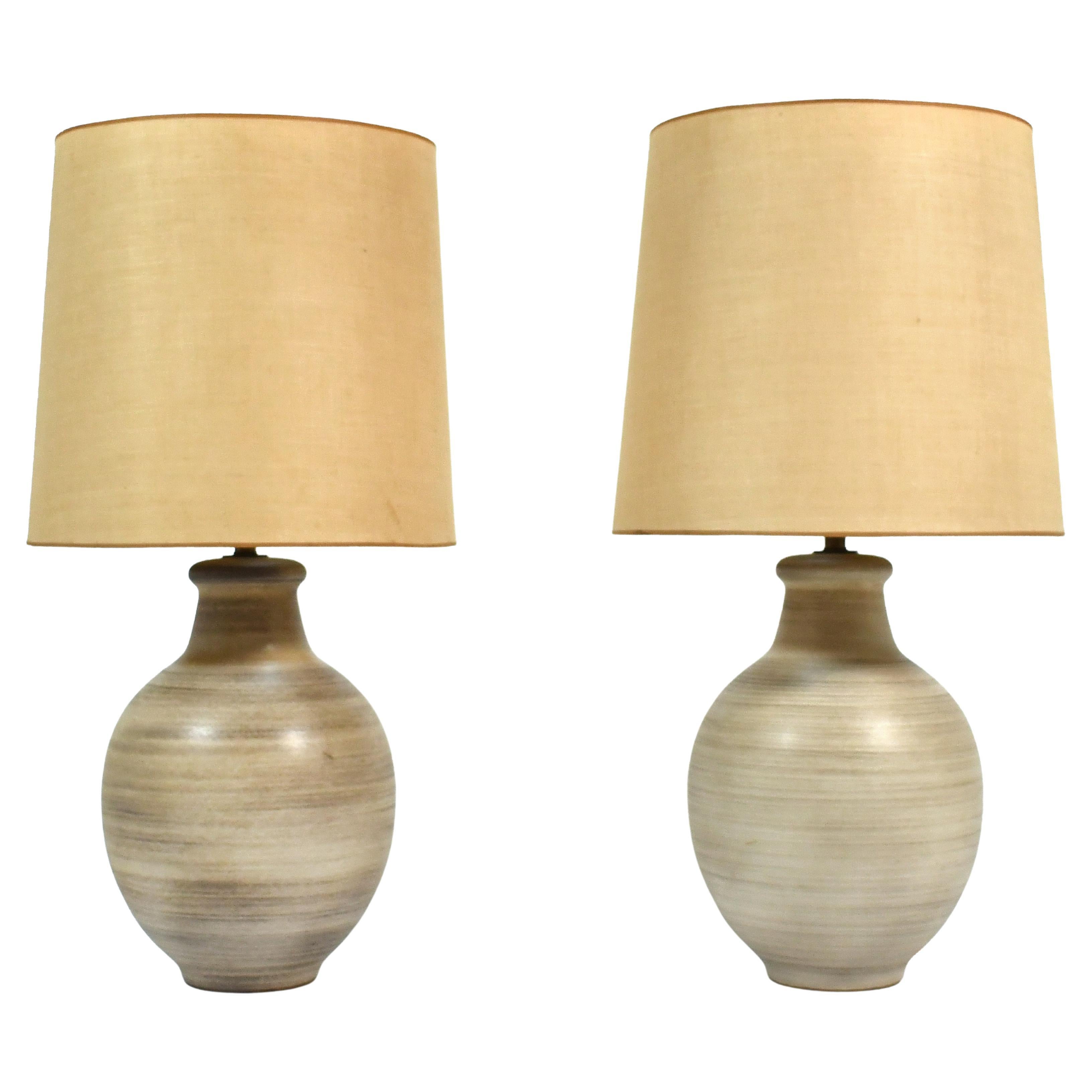 Pair of Large Design Technics Table Lamps For Sale