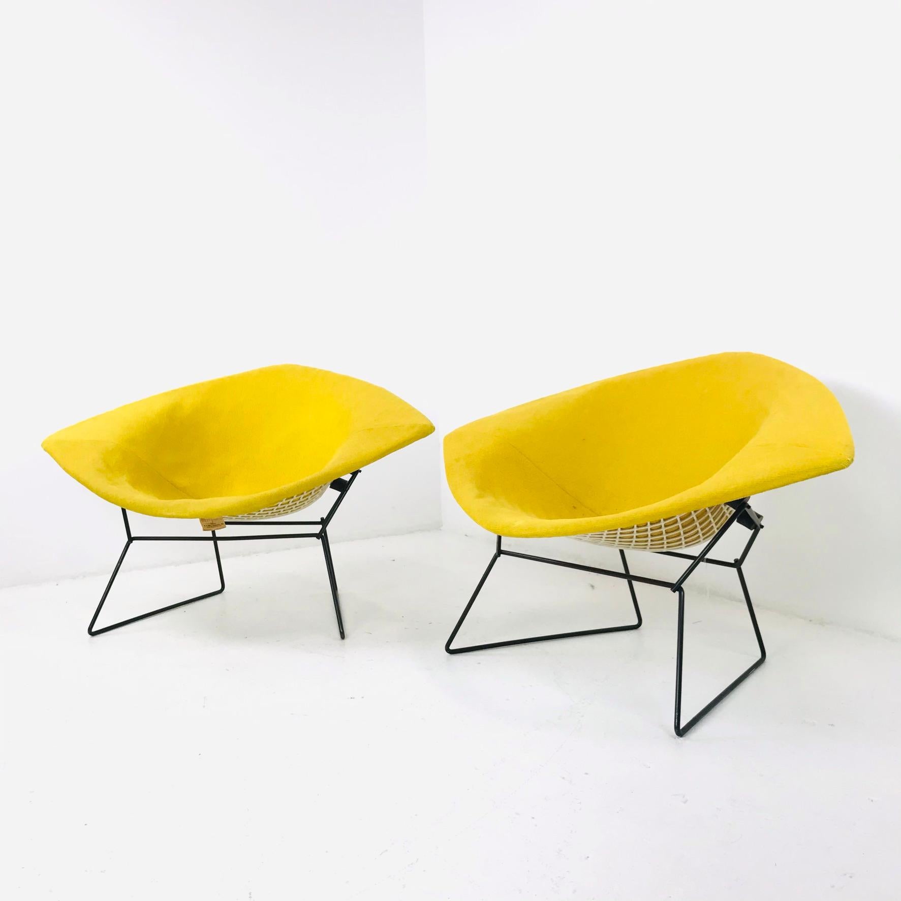 Mid-Century Modern Paire de grandes chaises Diamond de Harry Bertoia pour Knoll en vente