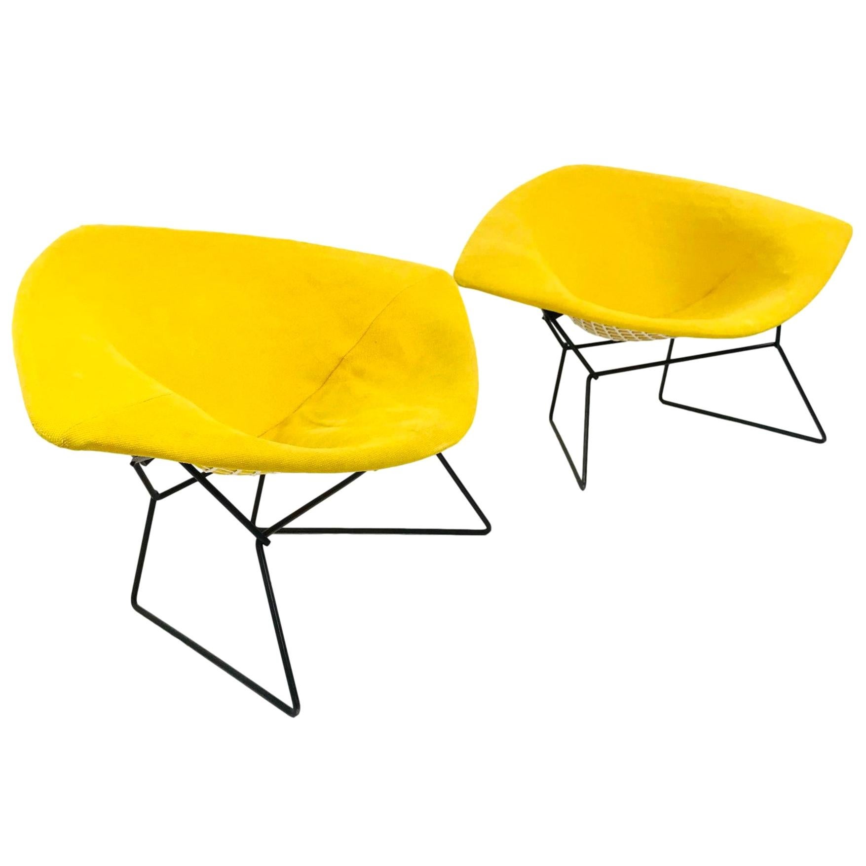 Pair of Large Diamond Chairs by Harry Bertoia for Knoll