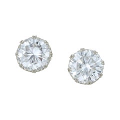 Pair of Large Diamond Stud Earrings