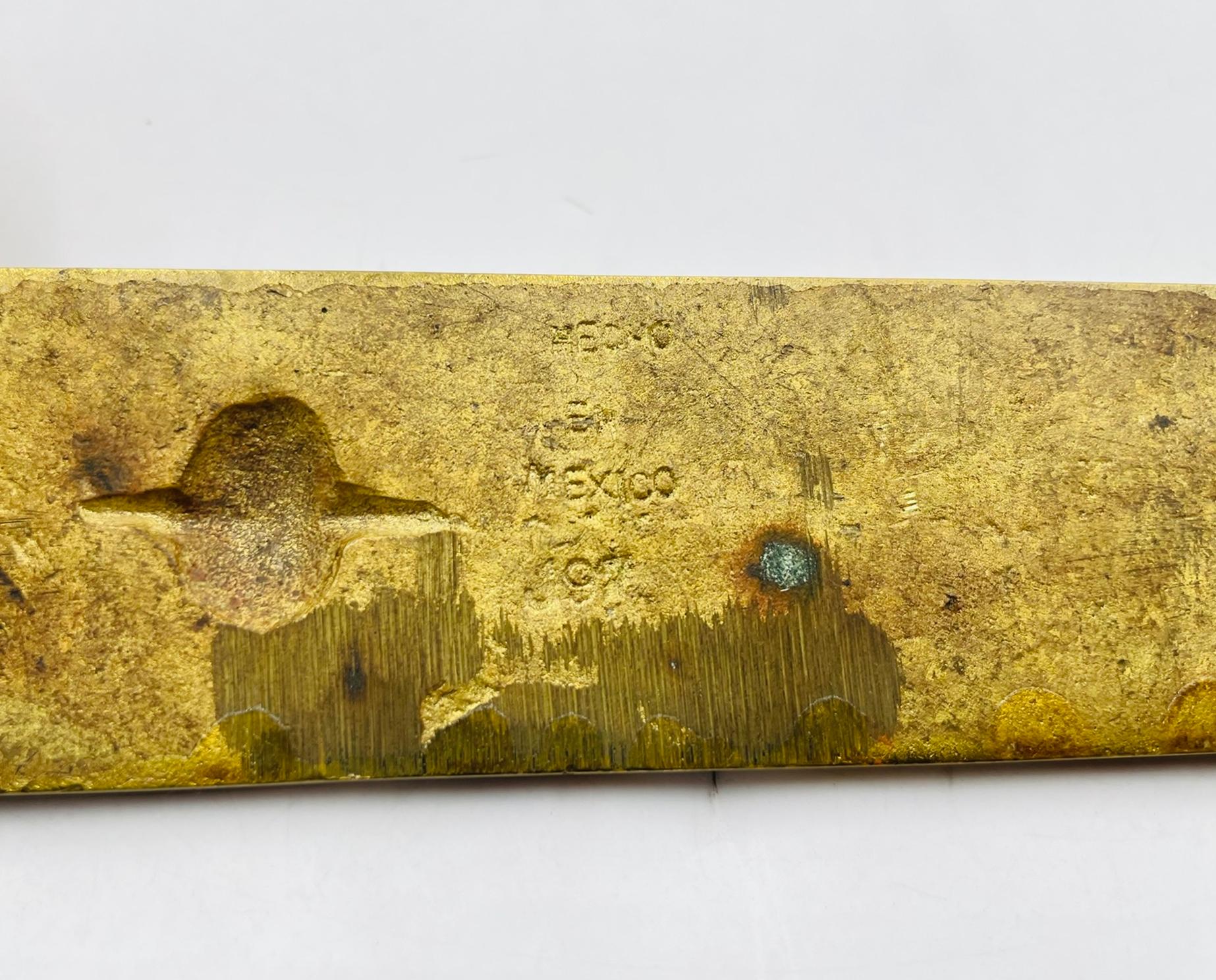 Pair of Large Door Handles in Brass & Abalone, After Los Castillo, Mexico 1950's For Sale 7