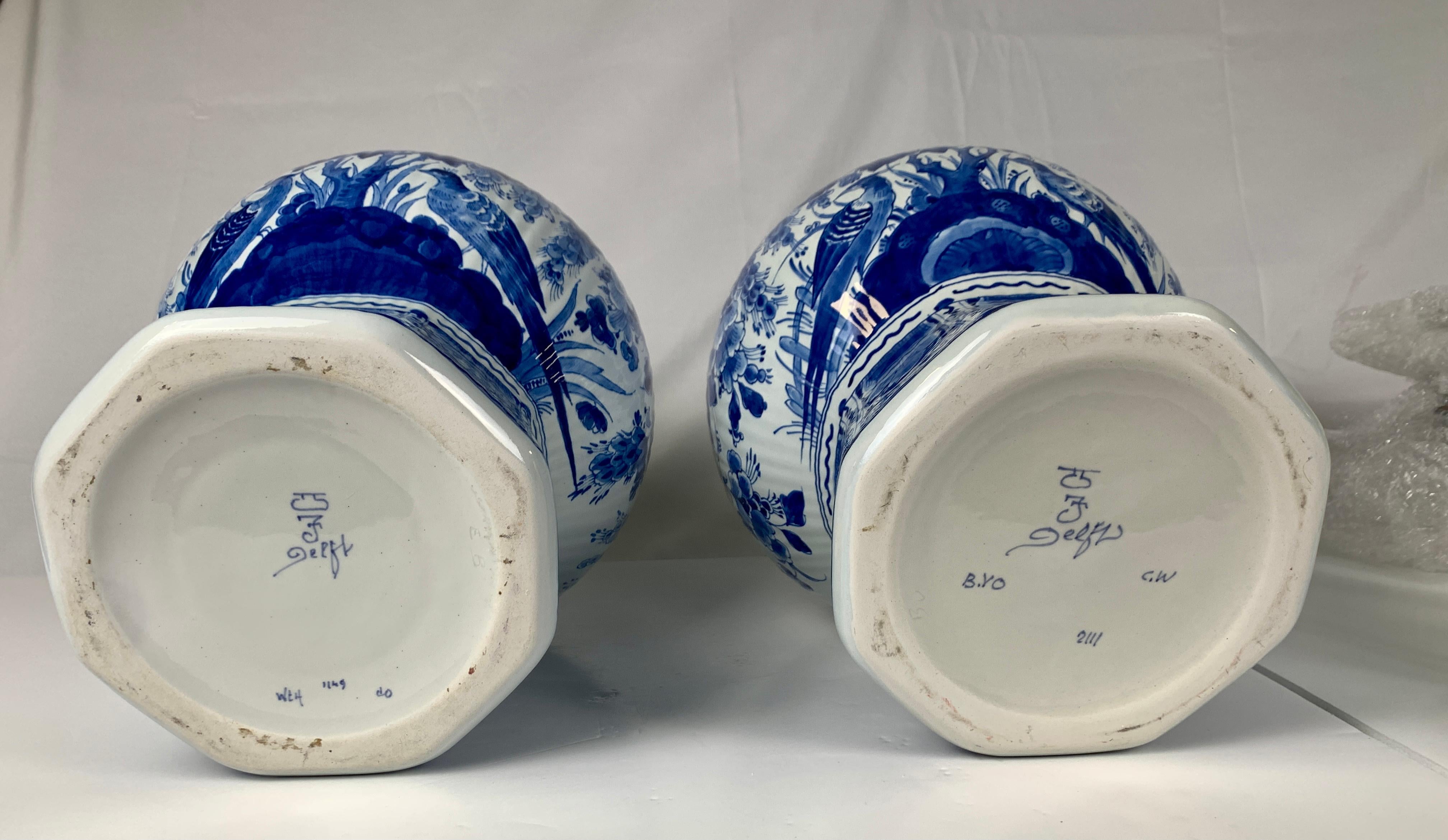 Pair of Large Dutch Delft Blue and White Jars 1