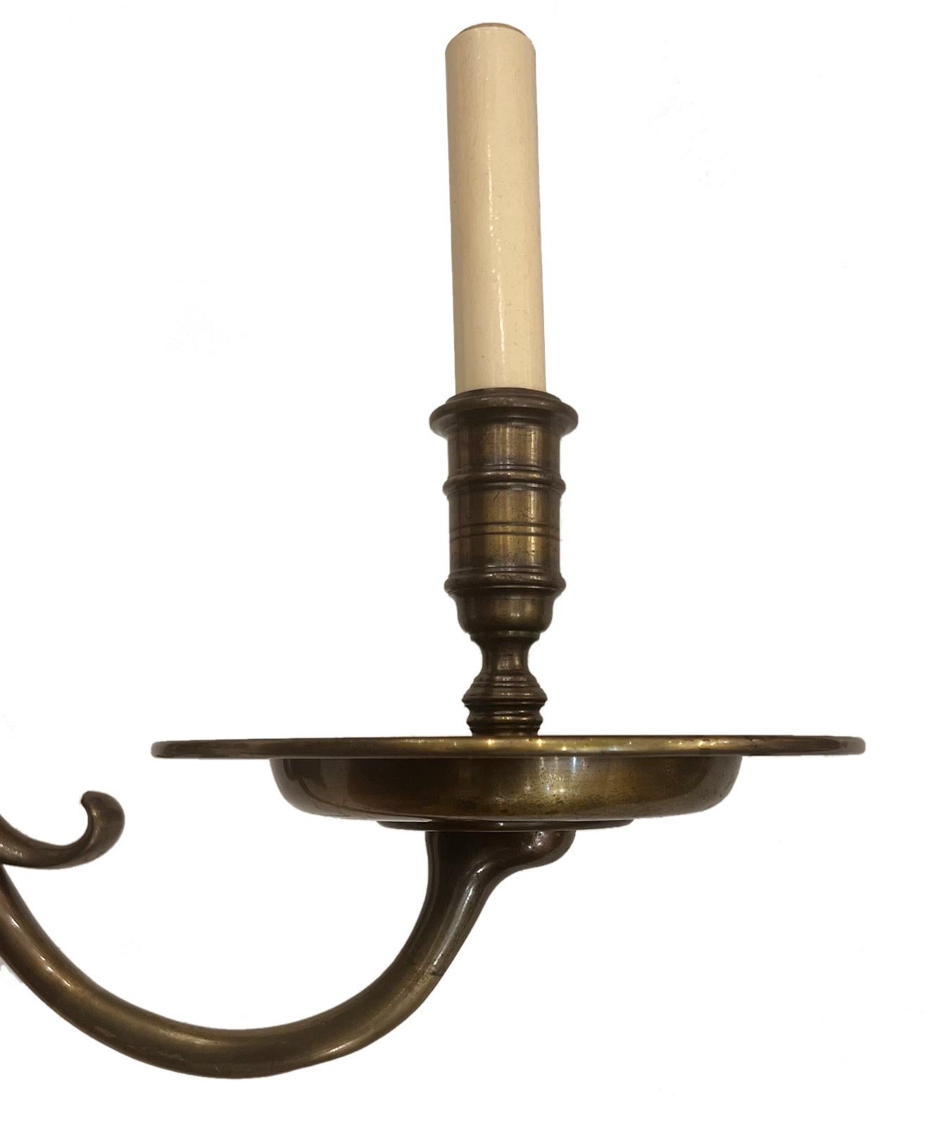 Mid-20th Century Pair of Large Dutch Sconces For Sale