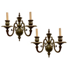 Pair of Large Dutch Bronze Sconces