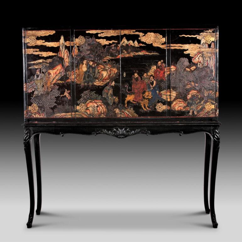 Chinoiserie Pair of Large, Early 19th C. Chinoisserie Chests from Paris. C.1820.  For Sale