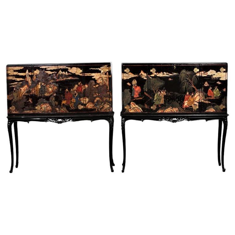 Pair of Large, Early 19th C. Chinoisserie Chests from Paris. C.1820.  For Sale