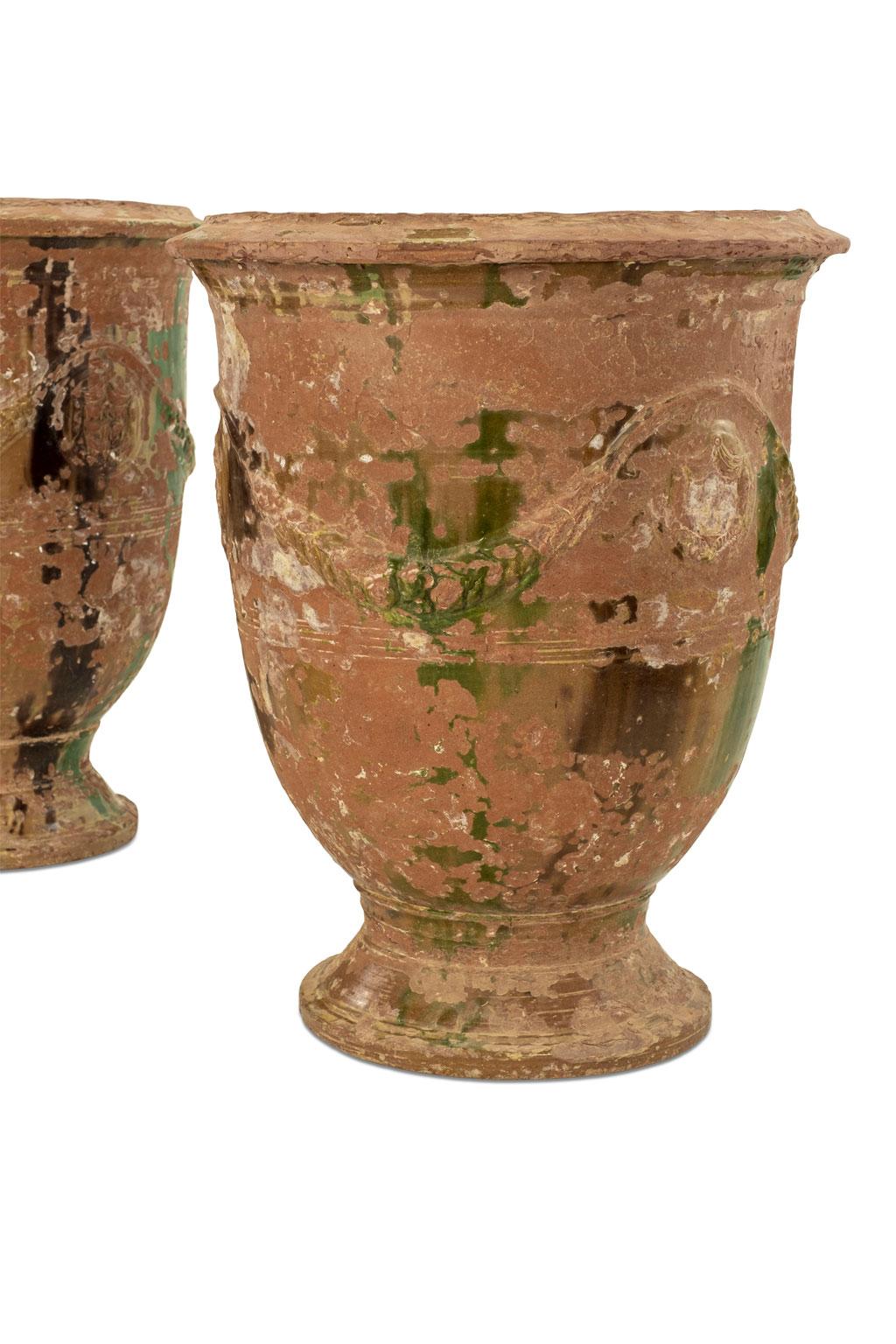 Glazed Pair of Large Early 19th Century Anduze Jars by Boisset