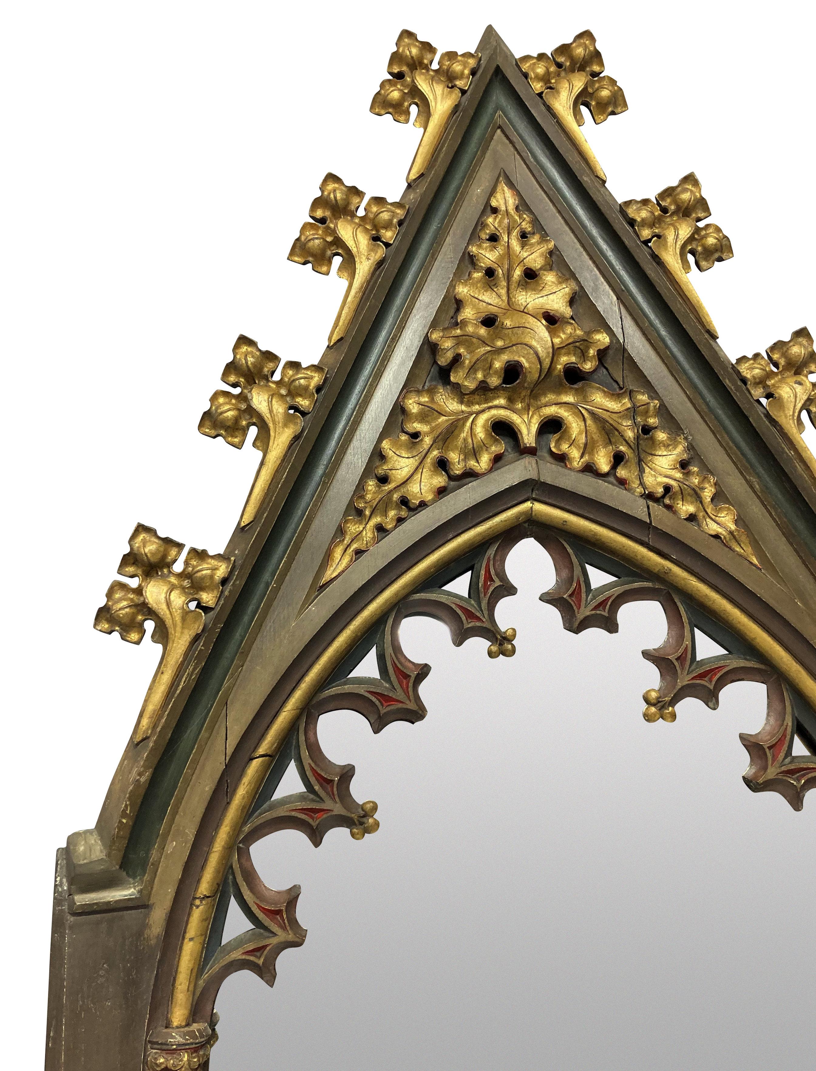 Glass Pair of Large Early 19th Century Gothic Revival Mirrors