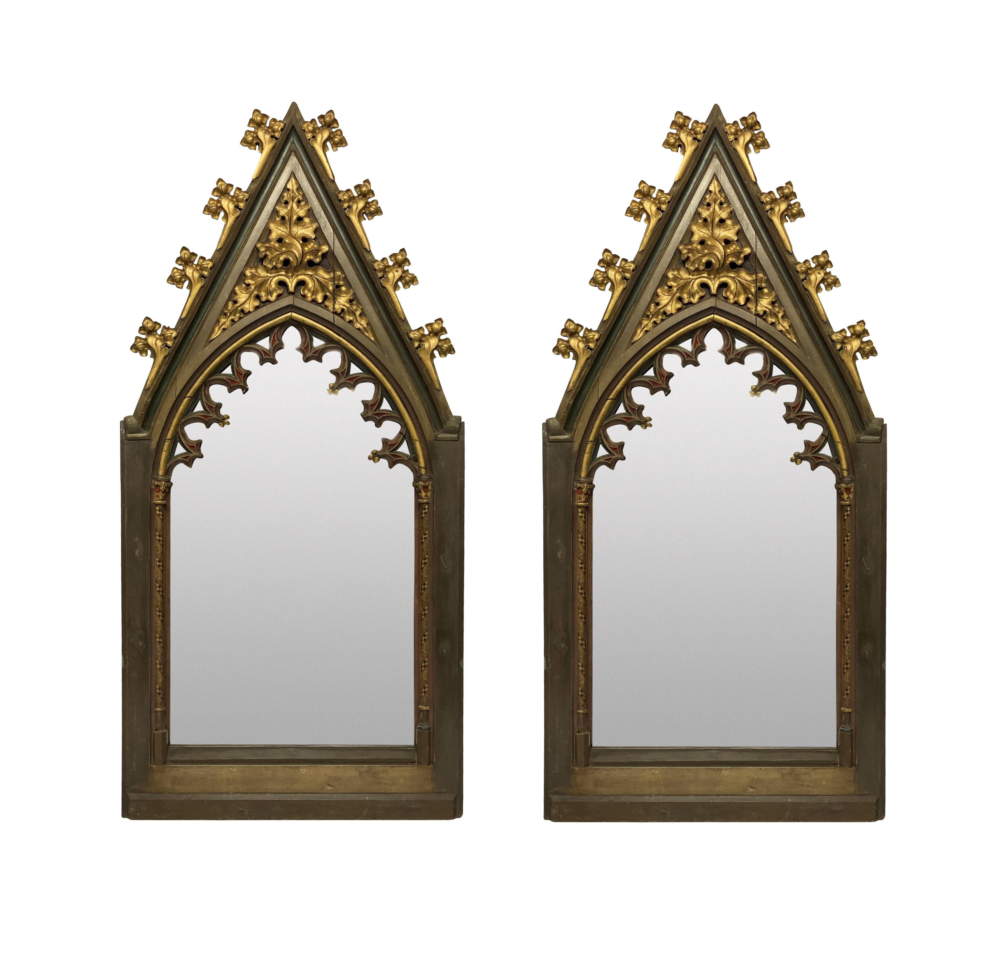 Pair of Large Early 19th Century Gothic Revival Mirrors 2