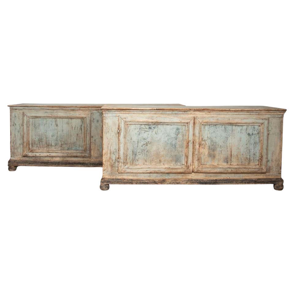 19th Century Italian Rustic Buffet with Original Grey Green Paint For ...