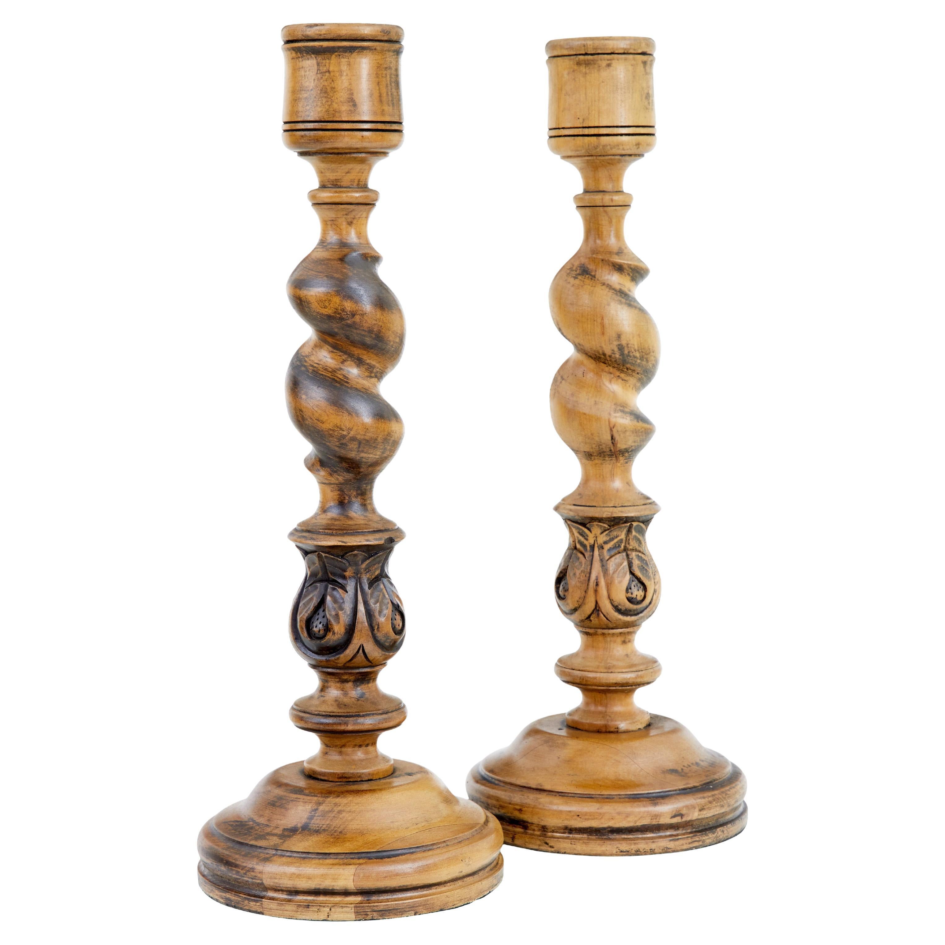 Pair of large early 20th century candlesticks