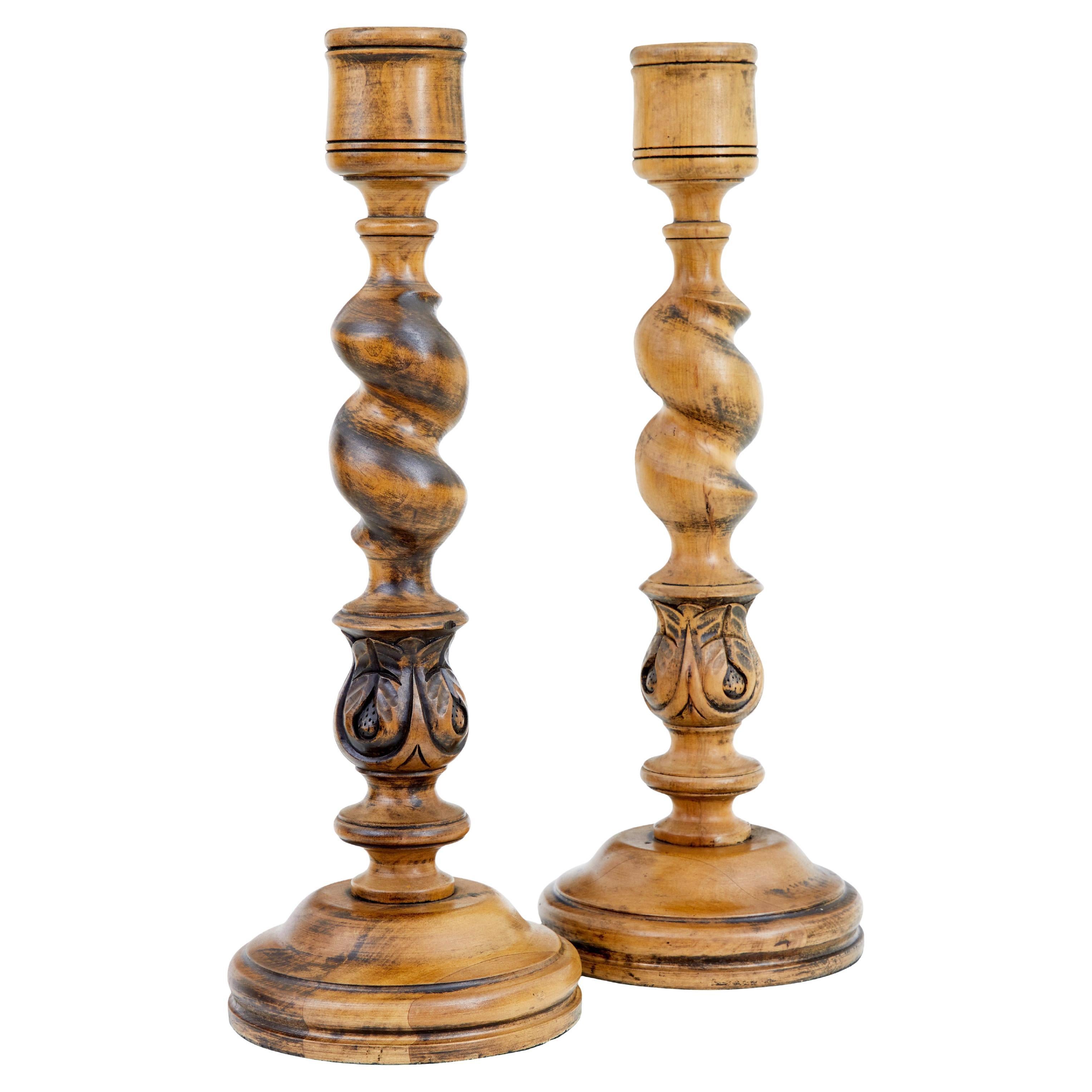 Pair of large early 20th century candlesticks