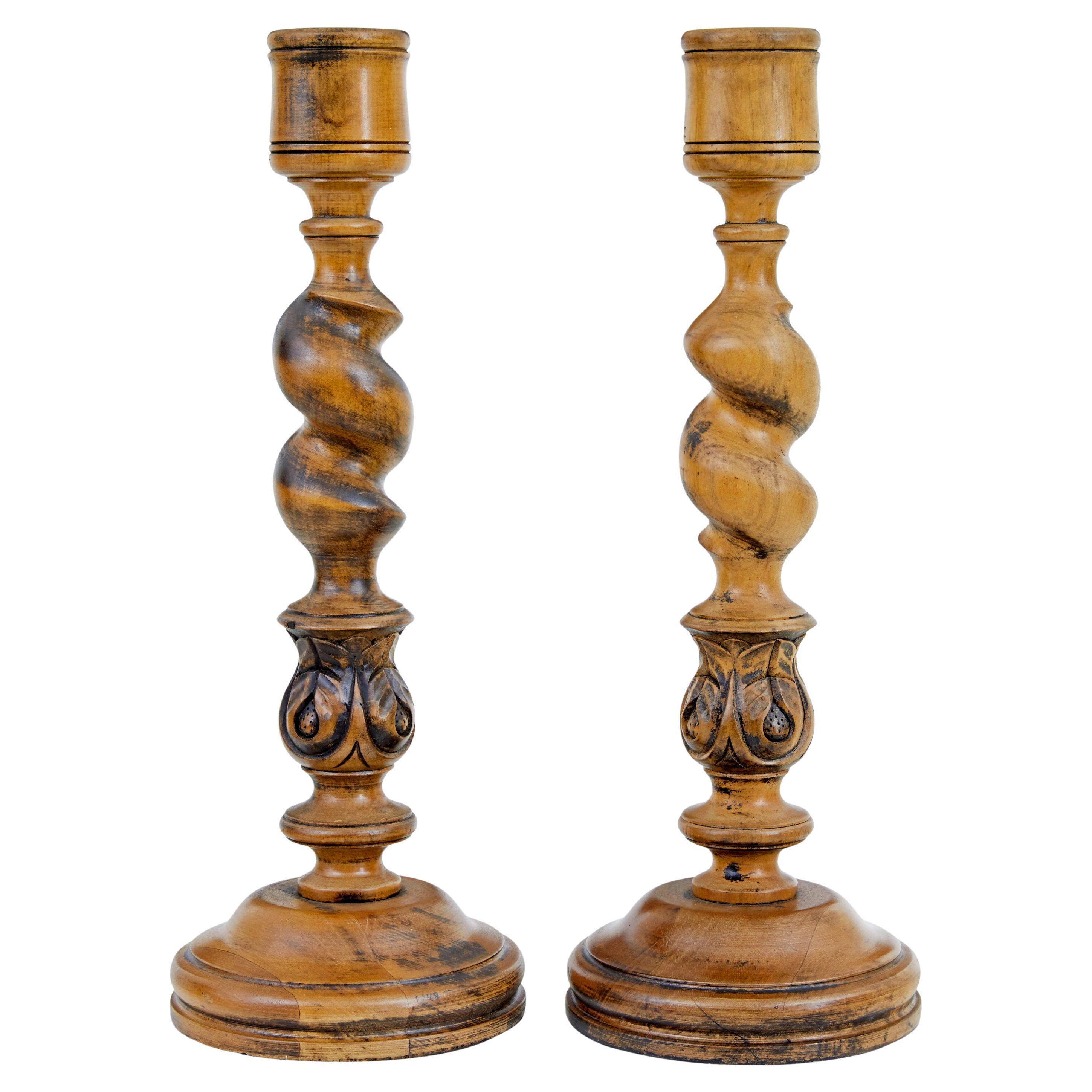 Pair of large early 20th century candlesticks For Sale
