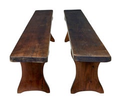 Pair of large early 20th century Scandinavian pine benches